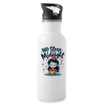 No Sleep Till Midnight - Water bottle with straw - white - Right