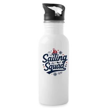 Sailing Squad – Maritime design for sailing fans - Water bottle with straw - white - Right