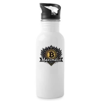 Bitcoin Maximalist - Design crypto élégant - Gourde avec paille intégrée - blanc - Droite