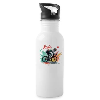 Vélo de route Vélo de route Vélos de route pour les amateurs de cyclisme Motard - Gourde avec paille intégrée - blanc - Droite