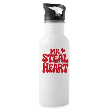 Mr Steal Your Heart Romantique Saint-Valentin - Gourde avec paille intégrée - blanc - Droite