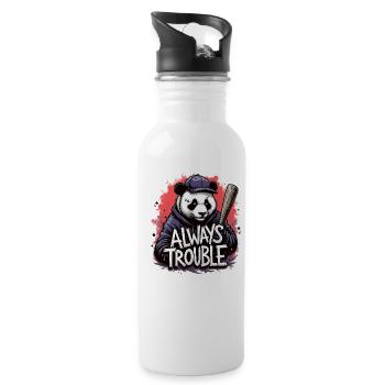 Gangster Panda Panda Panda Ours Pandas - Gourde avec paille intégrée - blanc - Droite