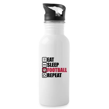 eat sleep football,t-shirt foot - Gourde avec paille intégrée - blanc - Droite