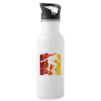 Skateboarder Skateboard Skater Skate Skateing - Trinkflasche mit integriertem Trinkhalm - Weiß - Rechts