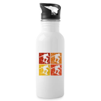 Skateboarder Skateboard Skater Skate Skateing - Water bottle with straw - white - Right