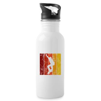 Skateboard Skateboarder Skater Skate Skateing - Water bottle with straw - white - Right