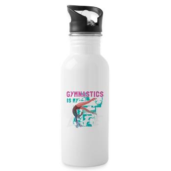 Gymnastics Is My Life Gymnast Gym Gymnast Gymnast - Water bottle with straw - white - Right