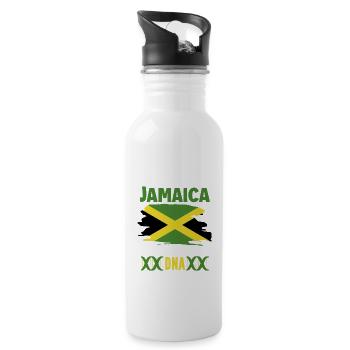 Jamaika Rasta Rastafari Reggae Jamaikanisch - Trinkflasche mit integriertem Trinkhalm - Weiß - Rechts