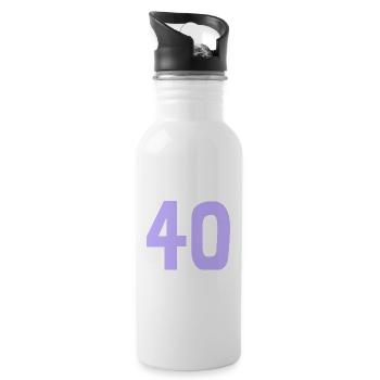 40. 40 YEARS. 40th ANNIVERSARY. 40TH ANNIVERSARY. - Water bottle with straw - white - Right