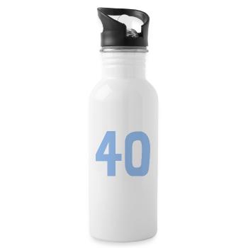 40. 40 YEARS. 40th ANNIVERSARY. 40TH ANNIVERSARY. - Water bottle with straw - white - Right