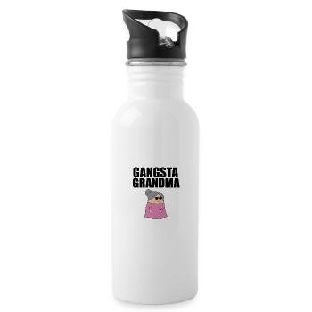 Coolste Großmutter Oma Gangster Geschenk - Trinkflasche mit integriertem Trinkhalm - Weiß - Rechts
