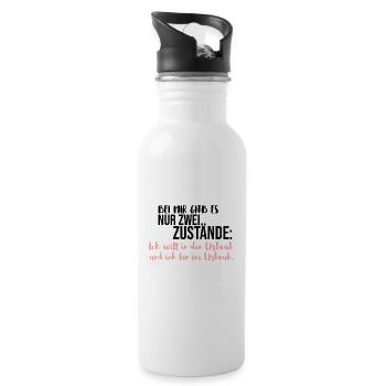 Urlaub lustiger Spruch - Trinkflasche mit integriertem Trinkhalm - Weiß - Rechts
