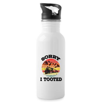 Sorry I Tooted - Rétro - Gourde avec paille intégrée - blanc - Droite