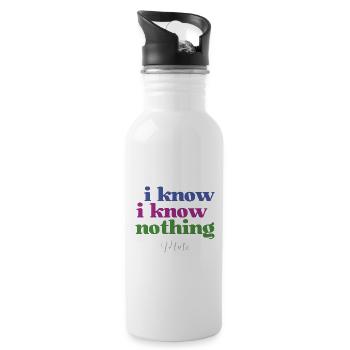 Philosophica Sprüche Motiv Platon -Lustiger Spruch - Trinkflasche mit integriertem Trinkhalm - Weiß - Rechts