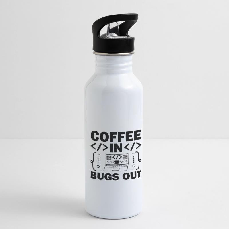 Coffee Coding Programmer Coder Developer Nerd Coff Water bottle with straw