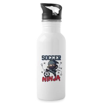 Soccer Ninja - Water bottle with straw - white - Right