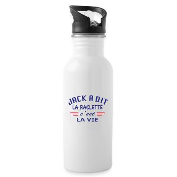 Jack a dit la raclette c'est la vie - Gourde avec paille intégrée - blanc - Droite