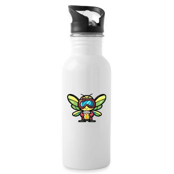 Dragonfly Après-Ski Bière Bande dessinée - Gourde avec paille intégrée - blanc - Droite