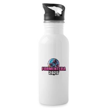 Formentera 2025 Palmen - Trinkflasche mit integriertem Trinkhalm - Weiß - Rechts