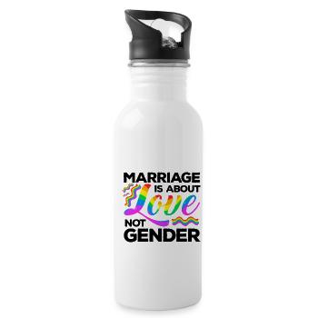 Marriage Is About Love Not Gender Lgbtq Diversity - Trinkflasche mit integriertem Trinkhalm - Weiß - Rechts