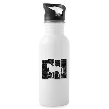 Dressage Cavalier de dressage Cheval d’équitation - Gourde avec paille intégrée - blanc - Droite