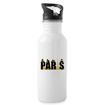 Paris Stadt Fraunkreich golden black - Trinkflasche mit integriertem Trinkhalm - Weiß - Rechts