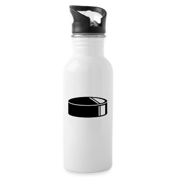 Puck Eishockey - Trinkflasche mit integriertem Trinkhalm - Weiß - Rechts
