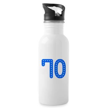 70 JAHRE. 70-jähriges JUBILÄUM. JUBILÄUM 70 JAHRE. 70 - Trinkflasche mit integriertem Trinkhalm - Weiß - Rechts