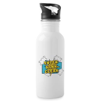Retro Graphic Bank Clerk Bookkeeper Bank Employee - Trinkflasche mit integriertem Trinkhalm - Weiß - Rechts