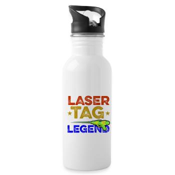 Most Valuable Lasertag Legend Lasergame Lasertag P - Trinkflasche mit integriertem Trinkhalm - Weiß - Rechts