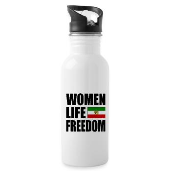 Women life freedom - Trinkflasche mit integriertem Trinkhalm - Weiß - Rechts