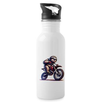 Conception de motocross Enduro paresseux cool - Gourde avec paille intégrée - blanc - Droite