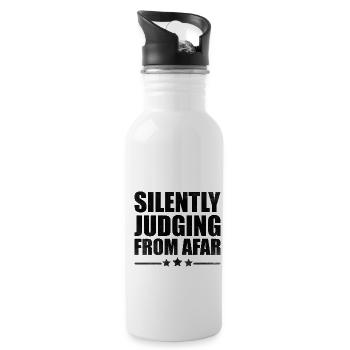 Silently Judging From Afar Sayings For Introverts - Water bottle with straw - white - Right