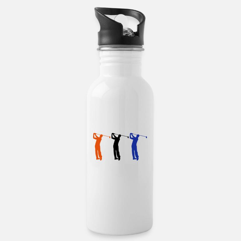 Golf - Trinkflasche mit integriertem Trinkhalm - Weiß