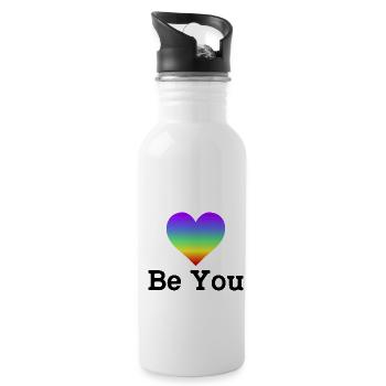 Be You Gay Pride Lgbtq Rainbow Transgender Bisexua - Trinkflasche mit integriertem Trinkhalm - Weiß - Rechts