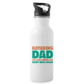 Kayaking Dad Just Like A Normal Dad Except Much Co - Trinkflasche mit integriertem Trinkhalm - Weiß - Rechts