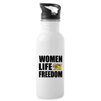 Women life freedom - Water bottle with straw - white - Right