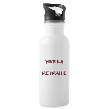 RETRAITE. RETRAITE. RETRAITEE. SENIOR. MAMIE. PAPY - Gourde avec paille intégrée - blanc - Droite