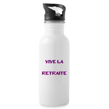 RETRAITE. RETRAITE. RETRAITEE. RETRAITE - Gourde avec paille intégrée - blanc - Droite