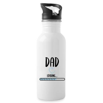 Soon dad - Trinkflasche mit integriertem Trinkhalm - Weiß - Rechts