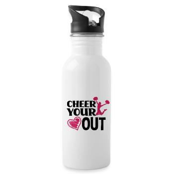 Cheer Your Heart Out Cheerleading Cheerdance Gymna - Trinkflasche mit integriertem Trinkhalm - Weiß - Rechts