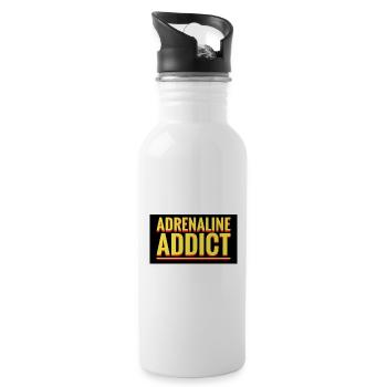 Adrenaline Addict Announcement - Water bottle with straw - white - Right