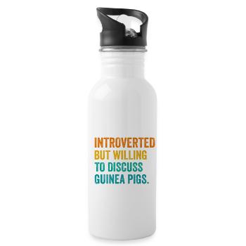Introverted But Willing To Discuss Guinea Pigs Ani - Trinkflasche mit integriertem Trinkhalm - Weiß - Rechts