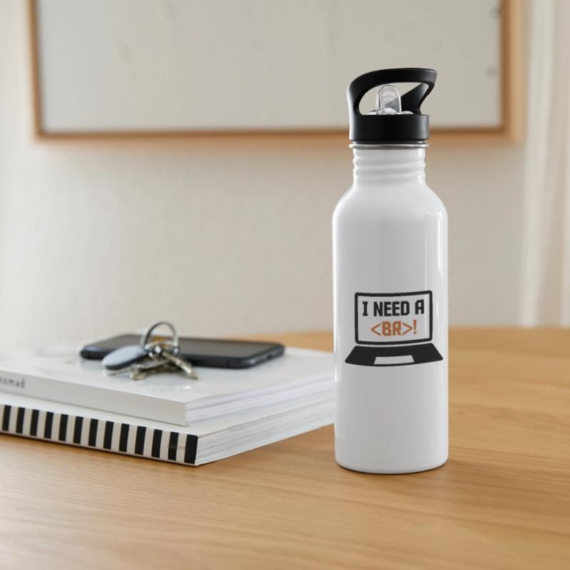 I Need A Break Coding Programming Computer Scienti Trinkflasche mit integriertem Trinkhalm