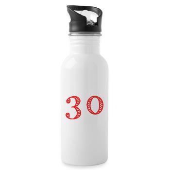 30 YEARS. 30th ANNIVERSARY. ANNIVERSARY 30 YEARS. 30 - Water bottle with straw - white - Right