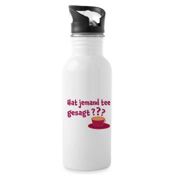 Hat Jemand Tee Gesagt Teeliebhaber Tee Trinker Grü - Trinkflasche mit integriertem Trinkhalm - Weiß - Rechts