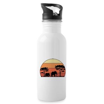 Retro Graphic Animal Keeper Zoo Keeper Animal Love - Trinkflasche mit integriertem Trinkhalm - Weiß - Rechts