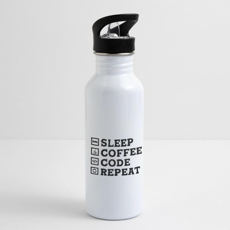 Kaffee-Codierung Programmierer Programmierer Entwickler Nerd Coff Trinkflasche mit integriertem Trinkhalm