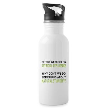 Artificial Intelligence - Water bottle with straw - white - Right