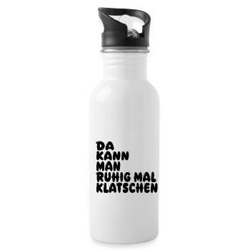 Klatschen - Trinkflasche mit integriertem Trinkhalm - Weiß - Rechts